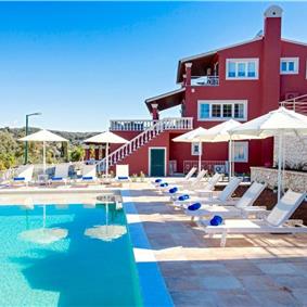 8 Bedroom villa with pool & seaview, near Acharavi, sleeps 16-18